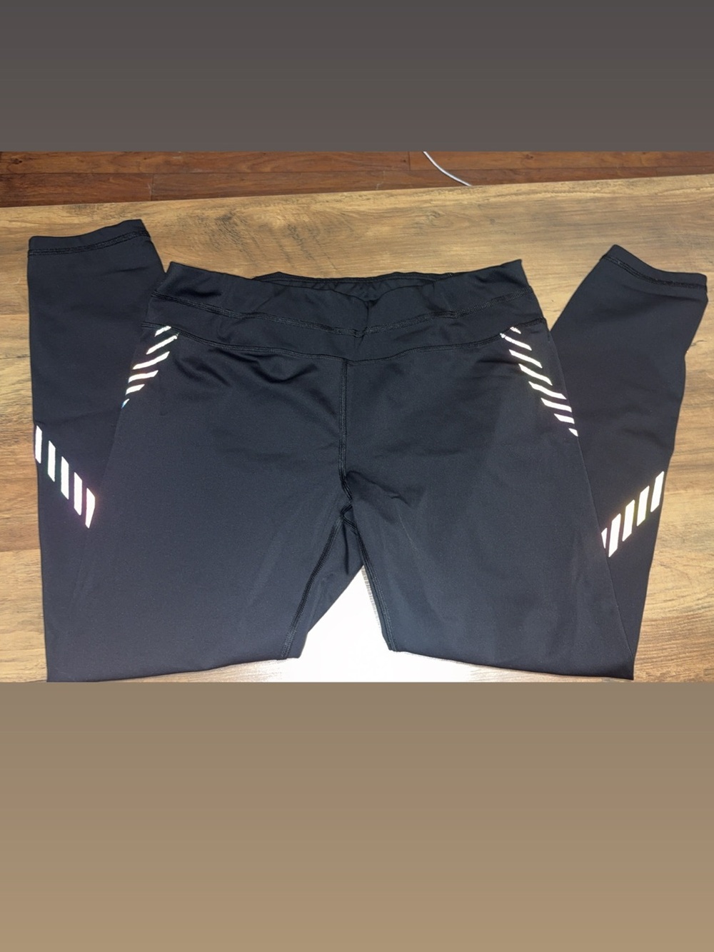 Athleta Black Kids Leggings with Reflective Stripe Accents
